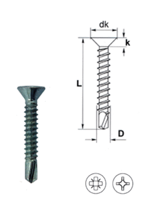 Surub autoperforant cu cap bombat DIN 7504P