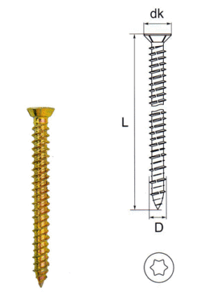 Surub pentru montaj usi si ferestre